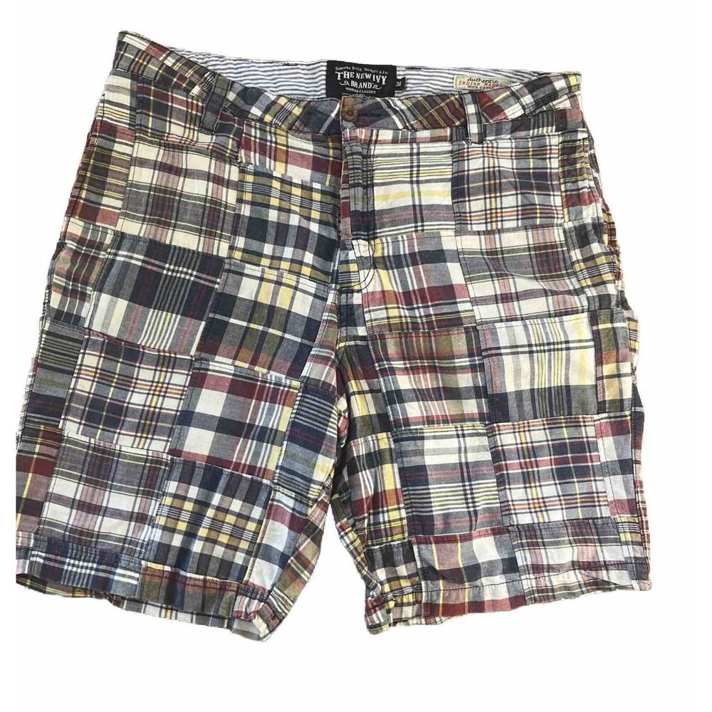 The New Ivy Brand Shorts Men's Size 38 Authentic Indian Madras Plaid Bermuda